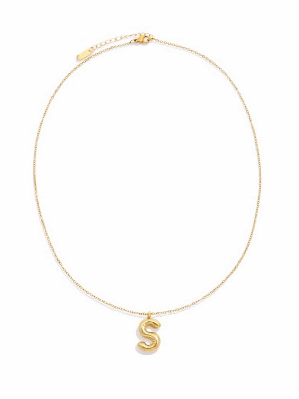 New! Gold Bubble Initial Necklace NWOT